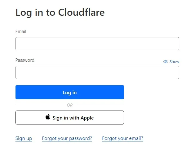 cloudflare login